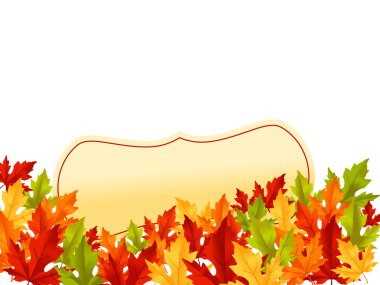 Autumn leaves on white background clipart