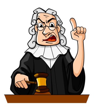 Judge makes verdict clipart