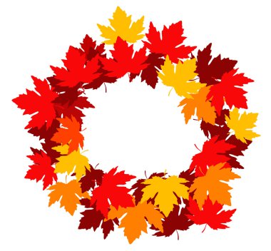 Autumnal leaves frame clipart