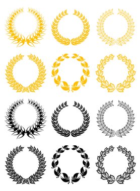 Set of laurel wreaths clipart