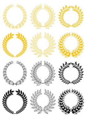 Set of laurel wreaths clipart