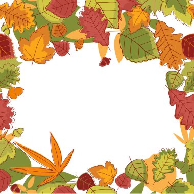 Autumnal leaves frame clipart