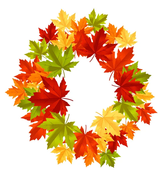 Őszi levelek keret — Stock Vector