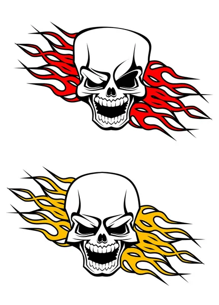 Tatouage crânes de danger — Image vectorielle