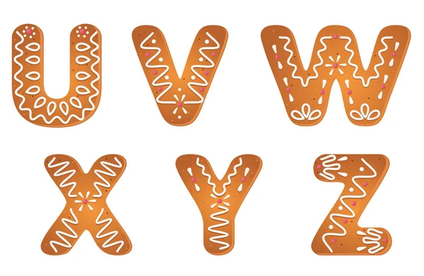 Gingerbread letters —  Vetores de Stock