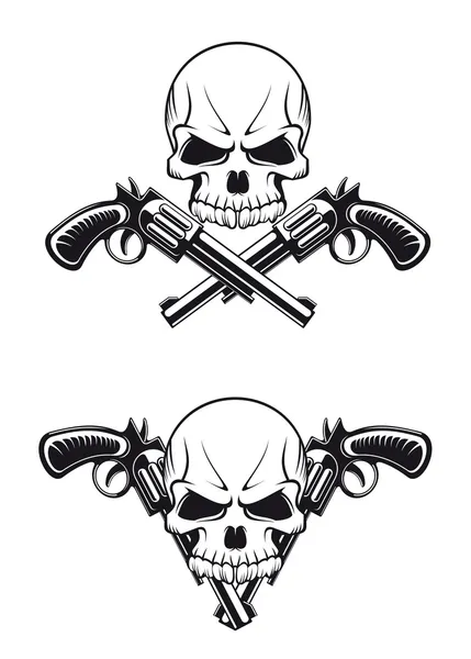 Skull with guns — Stock Vector