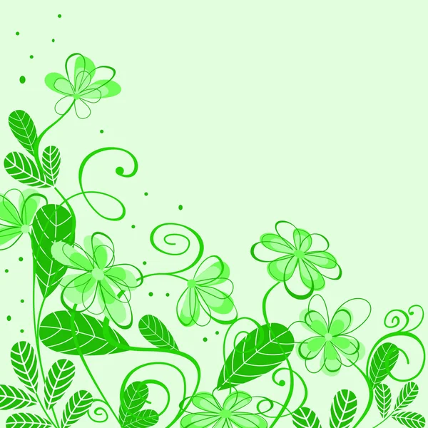 花卉绿色背景 — 图库矢量图片