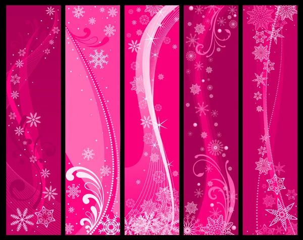 Bannières de Noël et d'hiver — Image vectorielle