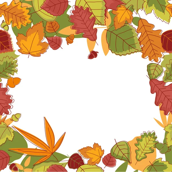 Πλαίσιο Φθινοπωρινά φύλλα — Διανυσματικό Αρχείο