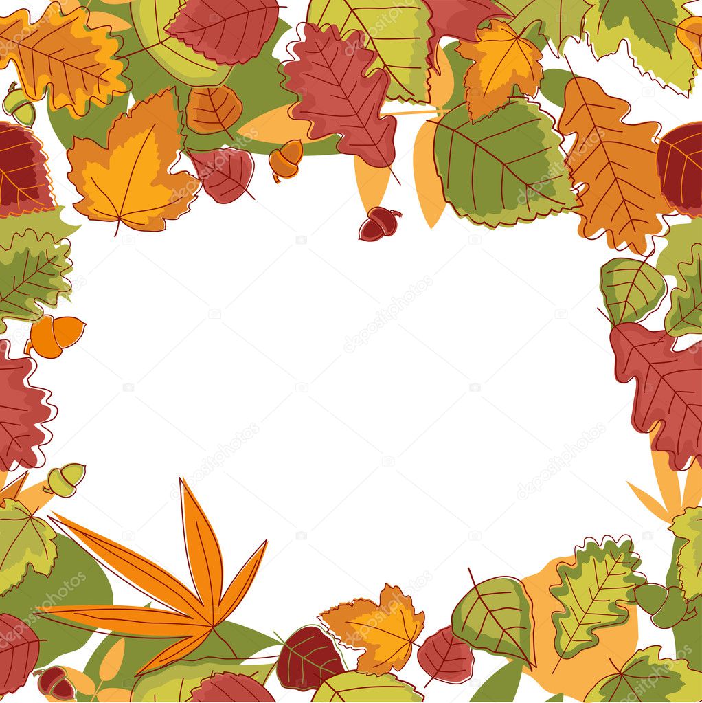 Autumnal leaves frame