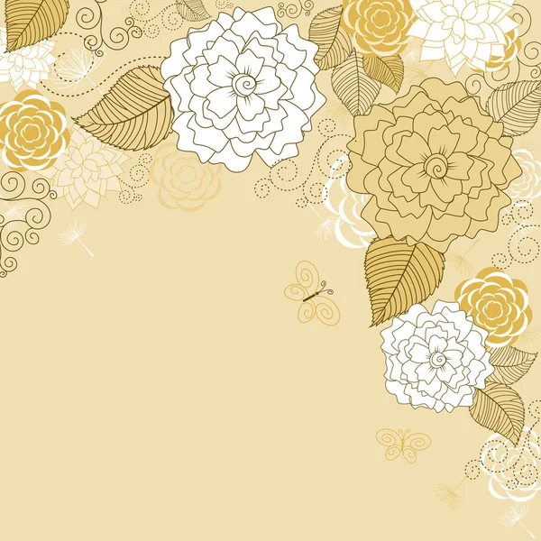 抽象的な茶色の花の背景 — ストックベクタ