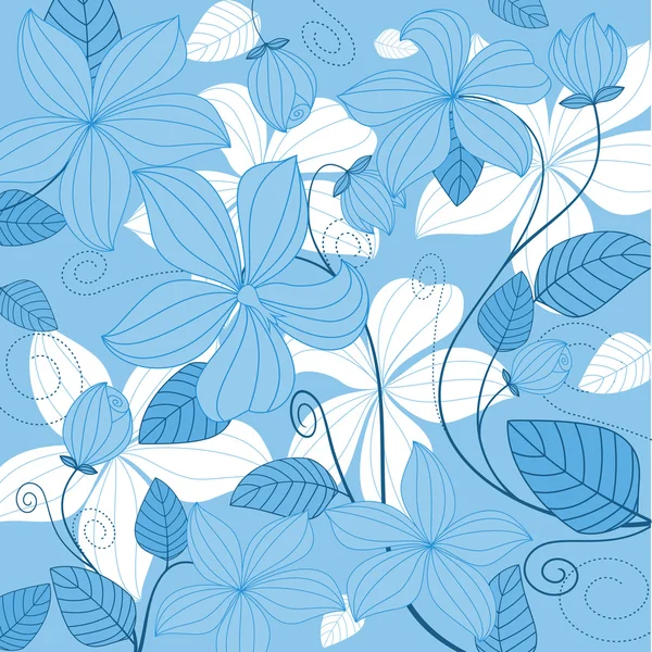 Fondo floral azul abstracto — Archivo Imágenes Vectoriales