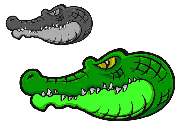 Zöld rajzfilm krokodil — Stock Vector