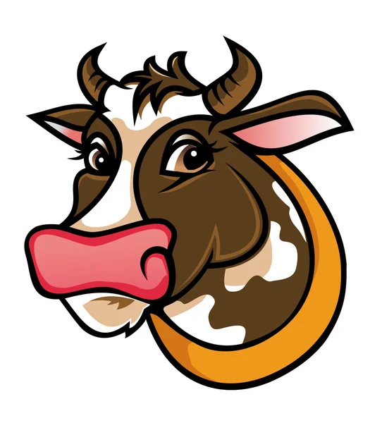 Vaca de granja marrón — Vector de stock