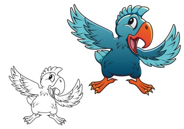 Cartoon parrot clipart