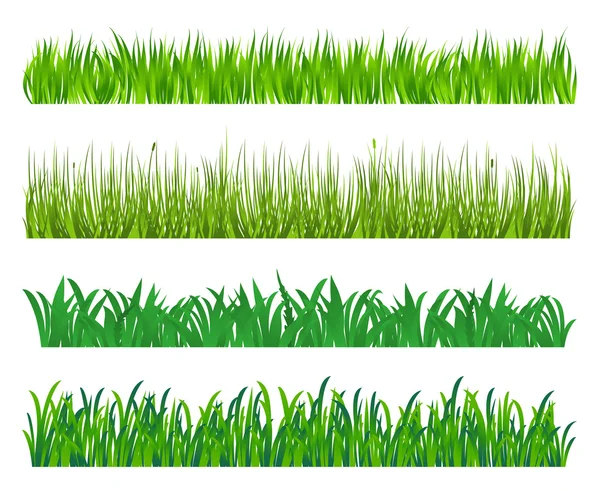 Elementos de hierba verde — Vector de stock