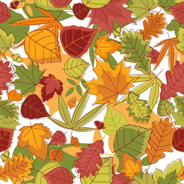 Autumn leaves background seamless — Stock Vector