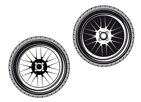 Roues et pneumatiques de voiture — Image vectorielle