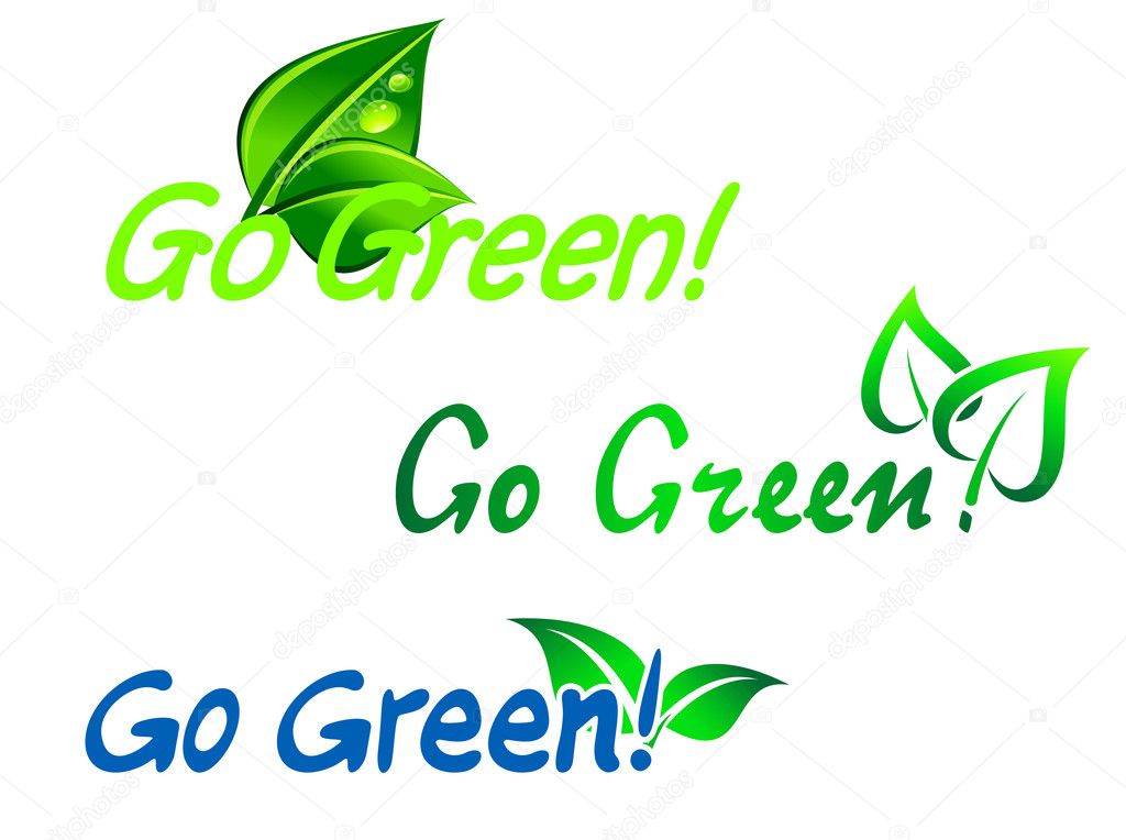 Set of go green symbols for ecology design