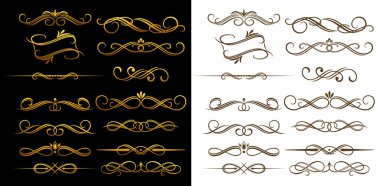 Vintage elements and borders clipart