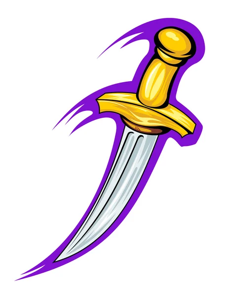 Medieval sharp dagger — Stock Vector