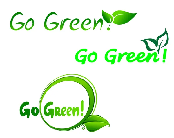Go green symbols — Stock Vector