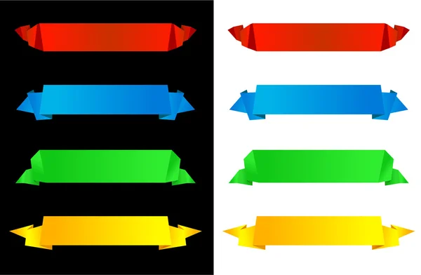 Banderas horizontales de origami — Vector de stock