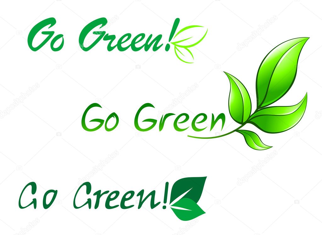 Set of go green symbols for ecology design