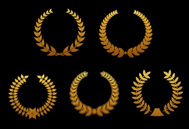 Golden laurel wreathes clipart