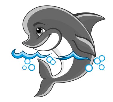 Cheerful dolphin clipart