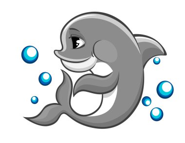 Cheerful dolphin baby clipart