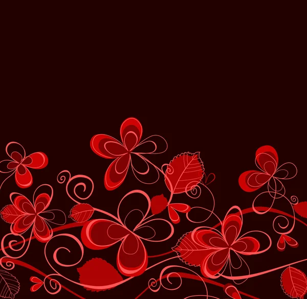 Fleurs rouges et violettes — Image vectorielle