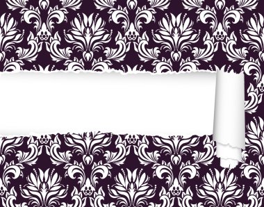 Damask seamless vector pattern clipart