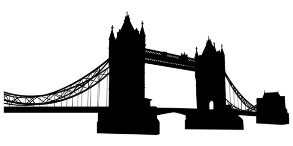 Tour de pont silhouette — Image vectorielle