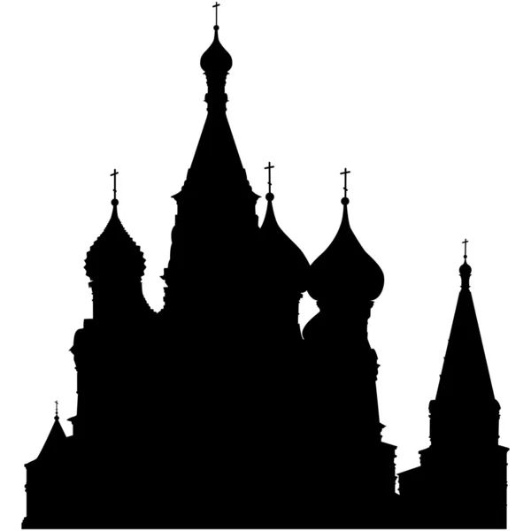 Silueta katedrála Vasilije Blaženého — Stockový vektor