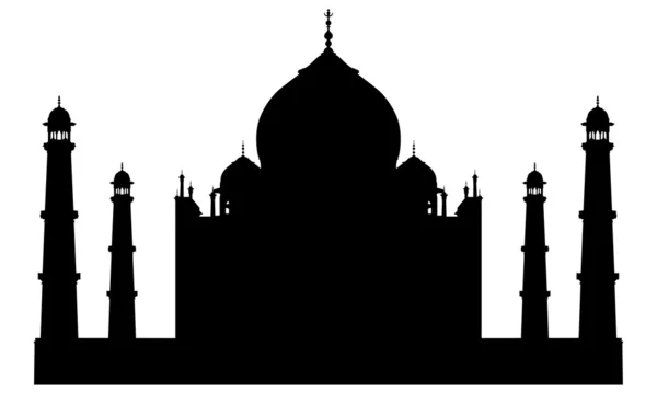 Silueta del templo Taj mahal — Archivo Imágenes Vectoriales