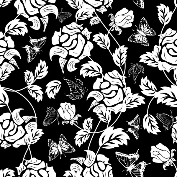 Patrón floral sin costuras — Vector de stock