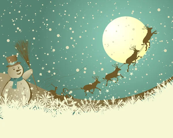 Carte rétro vecteur Noël (Nouvel An) — Image vectorielle