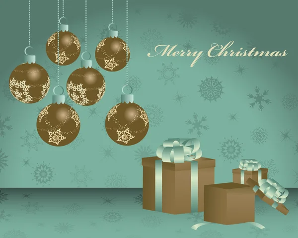 レトロなベクトル クリスマス (新年) カード — ストックベクタ