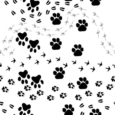 Animal footprint seamless pattern clipart