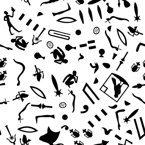 Hiéroglyphes sans couture — Image vectorielle