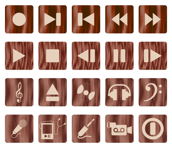 Ensemble d'icônes musicales — Image vectorielle