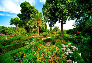 Blooming Alhambra garden. Granada, Spain