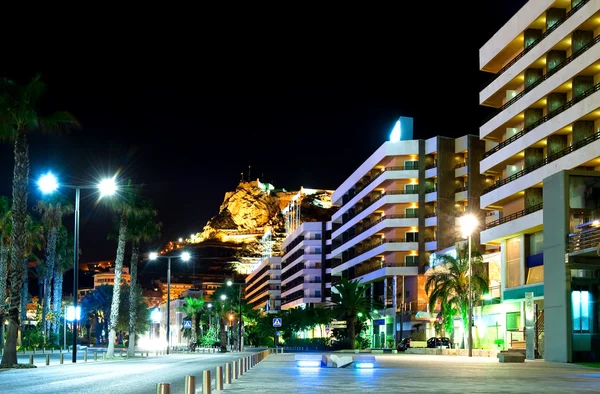 Alicante om natten - Stock-foto
