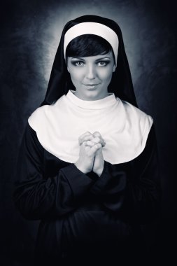 Young attractive nun clipart