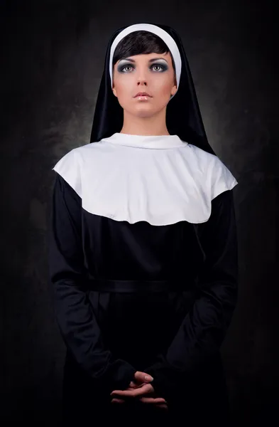 Portrait of young attractive nun — Stock Photo, Image