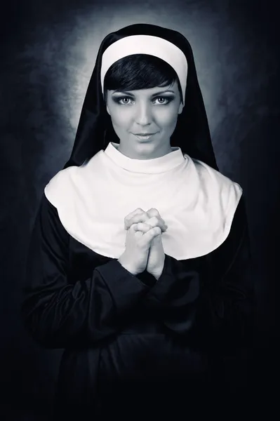 Young attractive nun — Stock Photo, Image