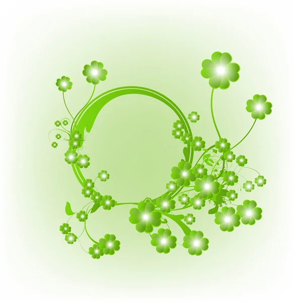 Zielony sztandar kwiatowy z oświetleniem — Wektor stockowy