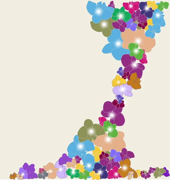 Kwiatowy wzór z multicolor storczyki — Wektor stockowy