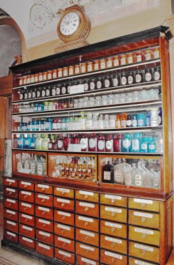 Ancient drugstore in L'vov clipart